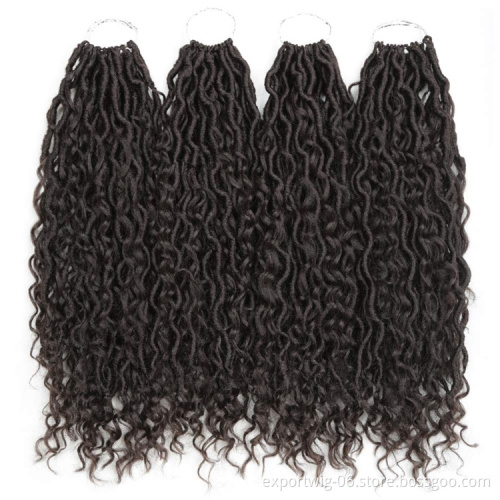 New Goddess Locs Crochet Hair Red River Faux Locs Crochet Hair with Curly Ends Synthetic River Locs Hair Extension